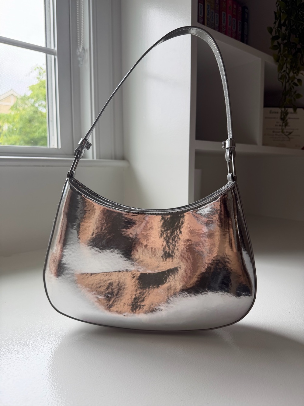 Urban Outfitters Silver Chrome Shoulder Bag